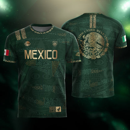 Mexico Green Gold Aztec Heritage Soccer Jersey